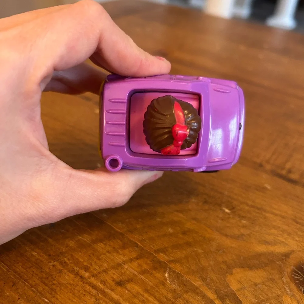 Fisher Price Little People Mia purple car wheelie as is